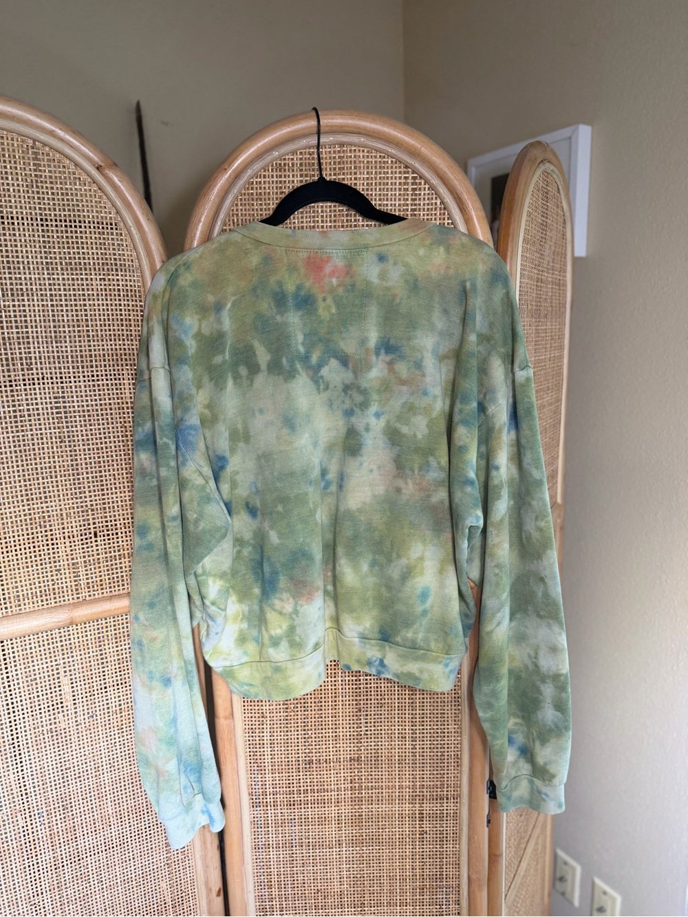 Aviator Nation Green Tie-Dye Smiley Crew Sweatshirt - Picture 6 of 6